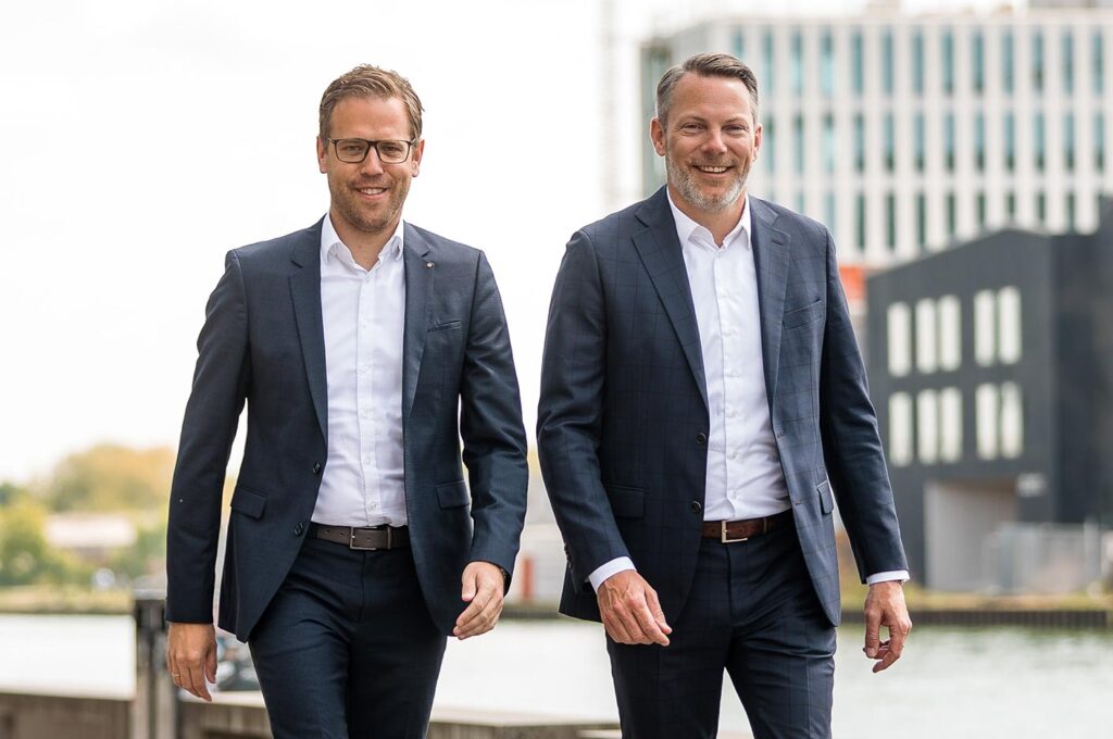 Foto: Sven Schöpker und Thomas Ulms am Hafen Münster